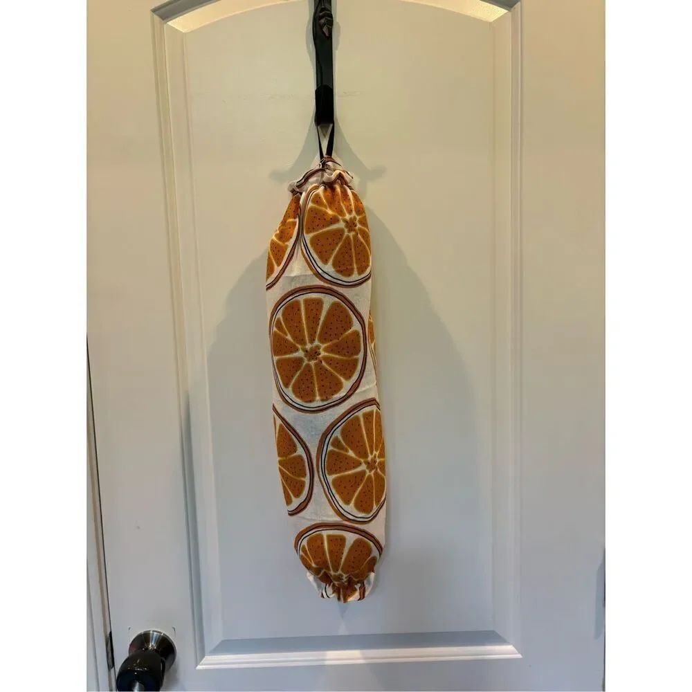 Handmade Plastic Bag Holder- orange slices